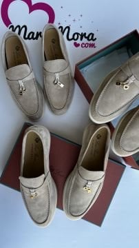 Loro Piana Summer Charms Loafers Sand Stone